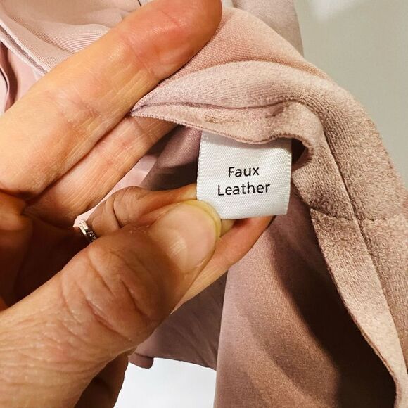 Joan Vass Light Pink Suede Feel Open Front Blazer - Picture 5 of 12